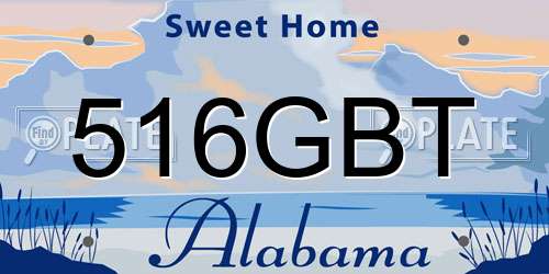 516GBT Alabama License Plate