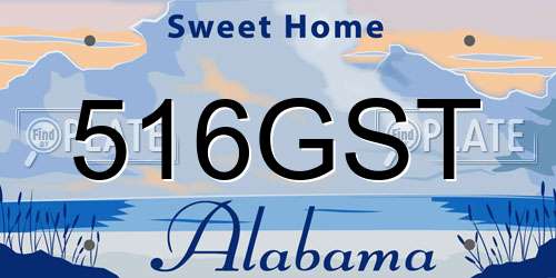516GST Alabama License Plate