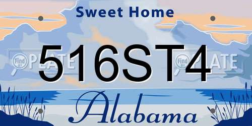 516ST4 Alabama License Plate