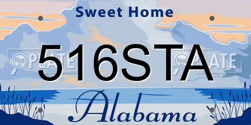 516STA Alabama License Plate