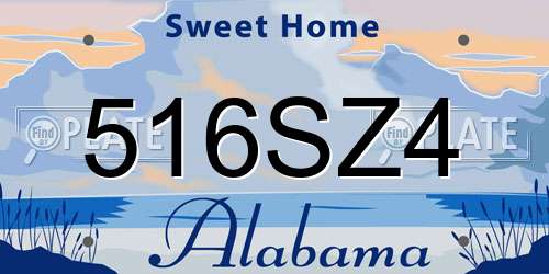 516SZ4 Alabama License Plate