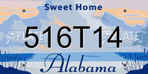 516T14 Alabama License Plate