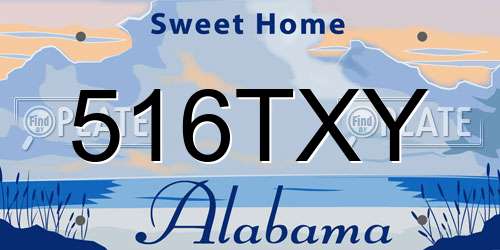516TXY Alabama License Plate