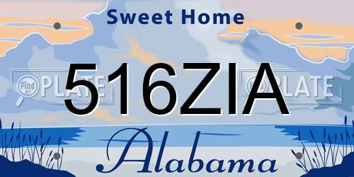 516ZIA Alabama License Plate