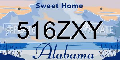 516ZXY Alabama License Plate