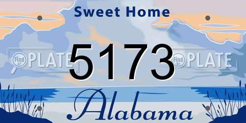 5173 Alabama License Plate