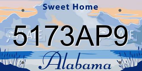5173AP9 Alabama License Plate