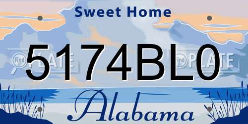 5174BL0 Alabama License Plate