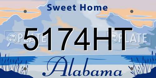 5174HT Alabama License Plate