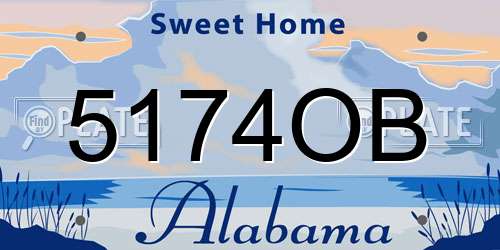 5174OB Alabama License Plate