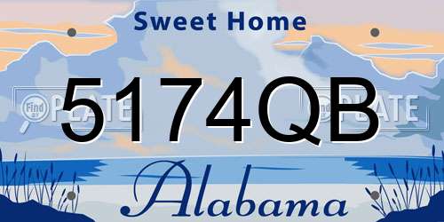 5174QB Alabama License Plate