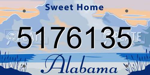 5176135 Alabama License Plate