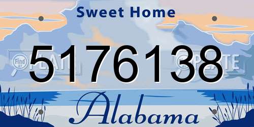 5176138 Alabama License Plate