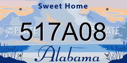 517A08 Alabama License Plate