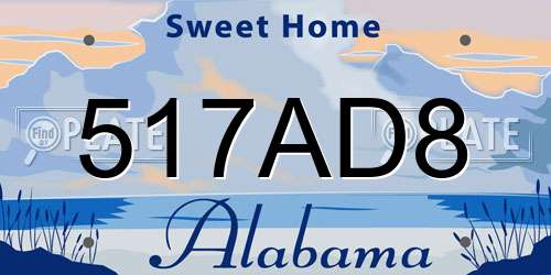 517AD8 Alabama License Plate