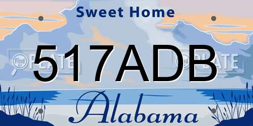 517ADB Alabama License Plate