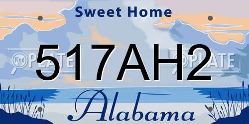 517AH2 Alabama License Plate