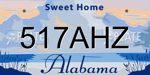 517AHZ Alabama License Plate