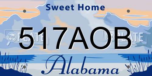 517AOB Alabama License Plate