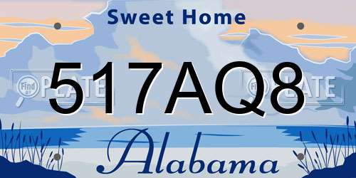 517AQ8 Alabama License Plate