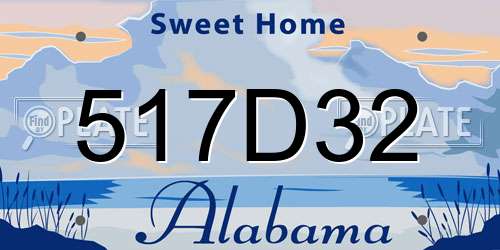 517D32 Alabama License Plate
