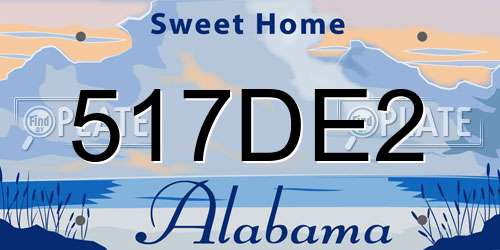 517DE2 Alabama License Plate