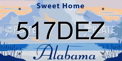 517DEZ Alabama License Plate