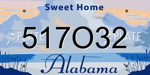517O32 Alabama License Plate