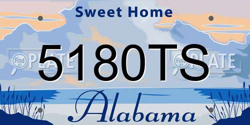 5180TS Alabama License Plate