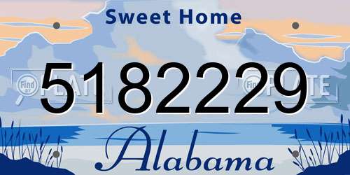 5182229 Alabama License Plate