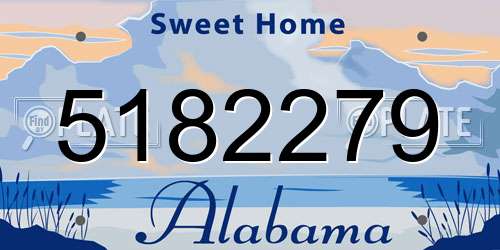 5182279 Alabama License Plate