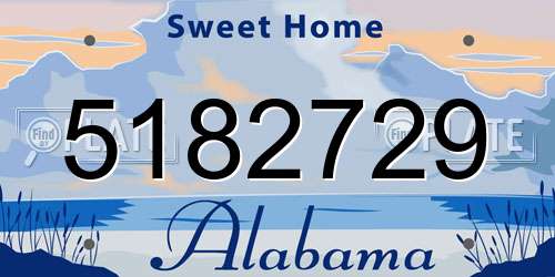 5182729 Alabama License Plate