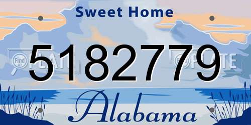 5182779 Alabama License Plate