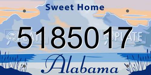 5185017 Alabama License Plate