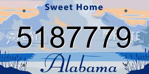 5187779 Alabama License Plate