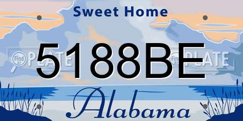 5188BE Alabama License Plate