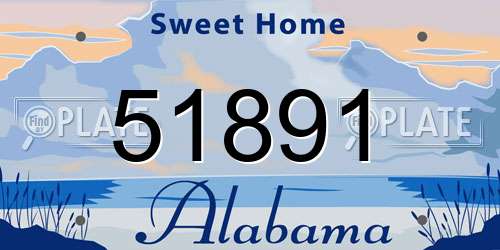 51891 Alabama License Plate