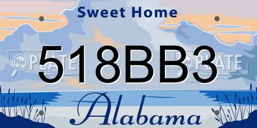 518BB3 Alabama License Plate