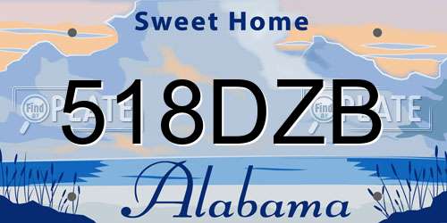518DZB Alabama License Plate