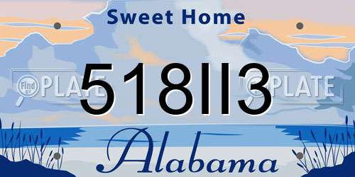 518II3 Alabama License Plate