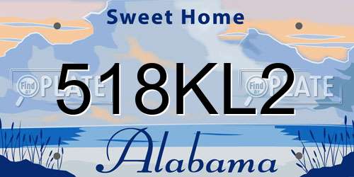 518KL2 Alabama License Plate