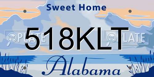 518KLT Alabama License Plate