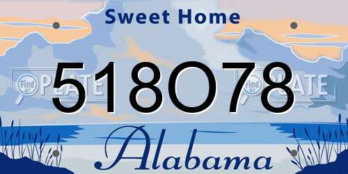 518O78 Alabama License Plate