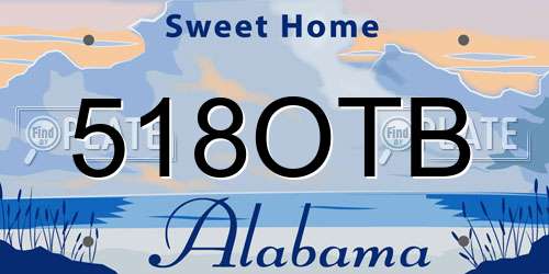 518OTB Alabama License Plate
