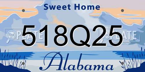 518Q25 Alabama License Plate