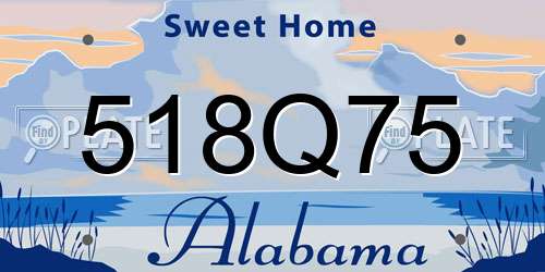 518Q75 Alabama License Plate