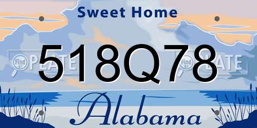 518Q78 Alabama License Plate