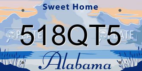 518QT5 Alabama License Plate