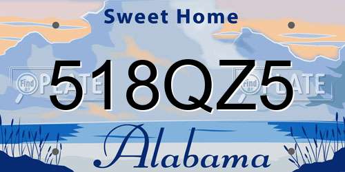 518QZ5 Alabama License Plate
