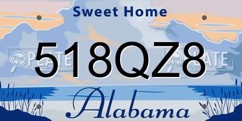 518QZ8 Alabama License Plate